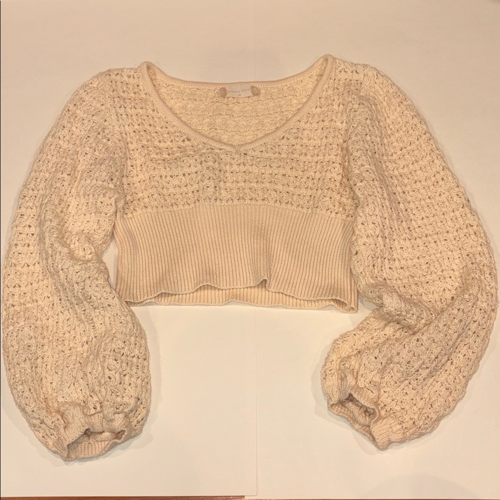 Altar'd State Cream Textured Knit Top
